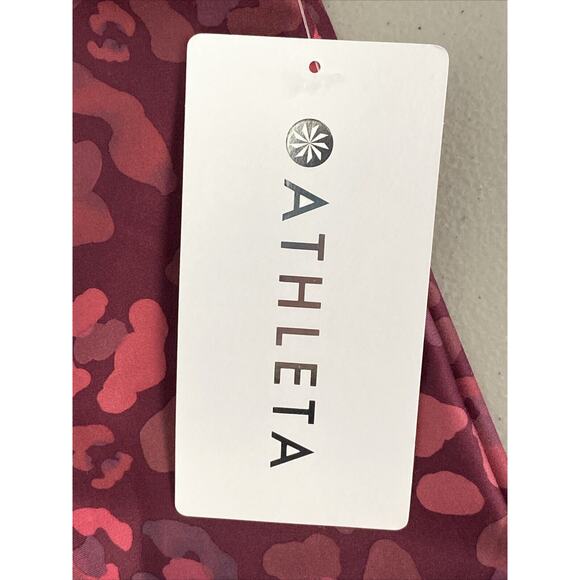 Athleta Elation Abstract Burgundy High Rise 7/8 Tight Women’s Size M Medium NEW - Picture 2 of 7